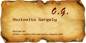Osztovits Gergely névjegykártya