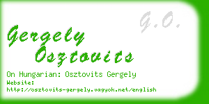 gergely osztovits business card